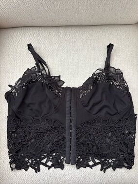 Black Lace Corset Bralette Top
